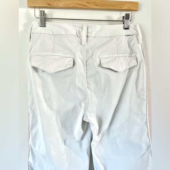 MOTHER The Roller Prep Chalk Orange Racer Stripe High Waist Flare Pants Size 26 - Picture 10 of 15